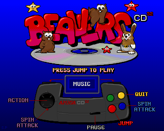 Beavers title screen for Amiga CD32